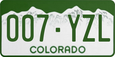 CO license plate 007YZL