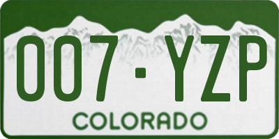 CO license plate 007YZP