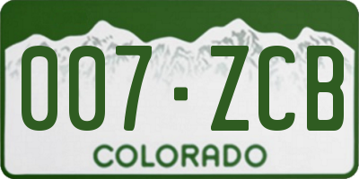 CO license plate 007ZCB