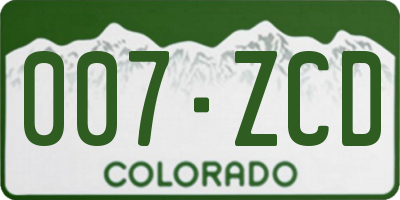 CO license plate 007ZCD