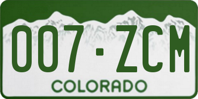 CO license plate 007ZCM