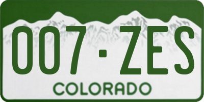 CO license plate 007ZES
