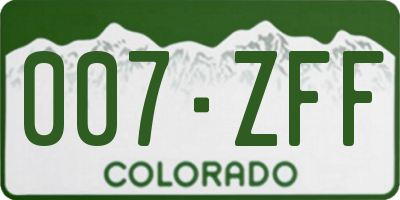 CO license plate 007ZFF