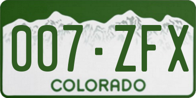 CO license plate 007ZFX