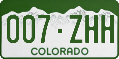 CO license plate 007ZHH