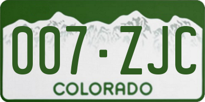 CO license plate 007ZJC