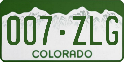 CO license plate 007ZLG