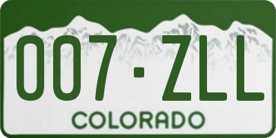 CO license plate 007ZLL