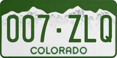 CO license plate 007ZLQ