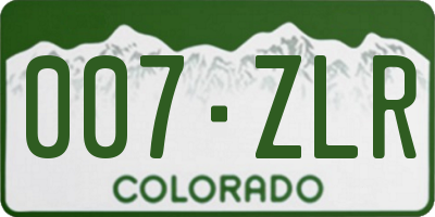 CO license plate 007ZLR