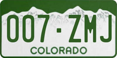 CO license plate 007ZMJ
