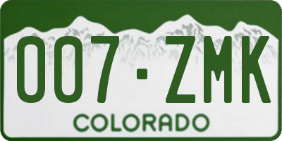 CO license plate 007ZMK