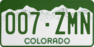 CO license plate 007ZMN