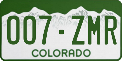 CO license plate 007ZMR