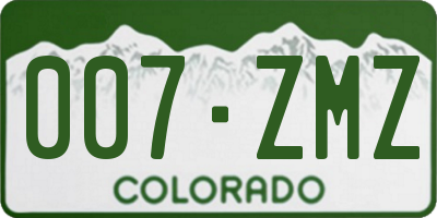 CO license plate 007ZMZ