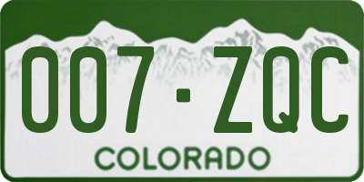 CO license plate 007ZQC