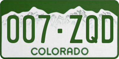 CO license plate 007ZQD