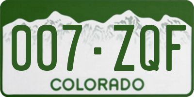 CO license plate 007ZQF