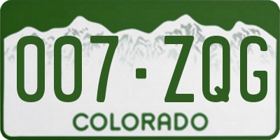 CO license plate 007ZQG