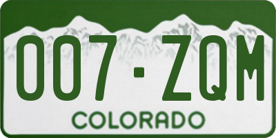 CO license plate 007ZQM