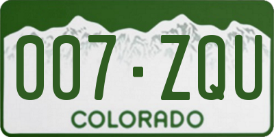 CO license plate 007ZQU