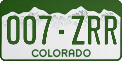 CO license plate 007ZRR