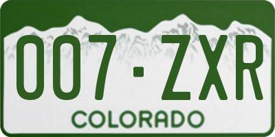 CO license plate 007ZXR