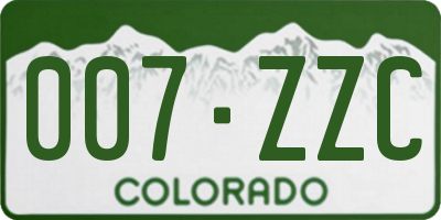 CO license plate 007ZZC