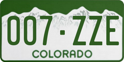 CO license plate 007ZZE