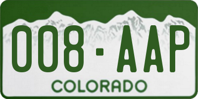CO license plate 008AAP