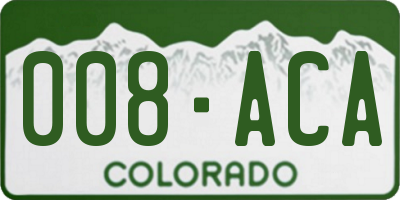 CO license plate 008ACA