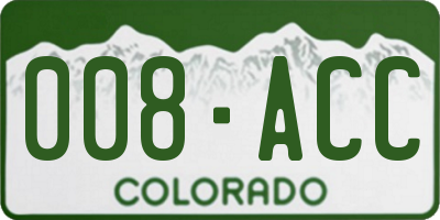 CO license plate 008ACC