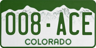 CO license plate 008ACE