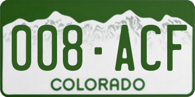 CO license plate 008ACF