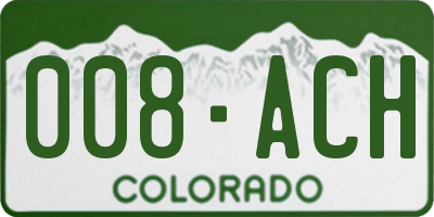 CO license plate 008ACH
