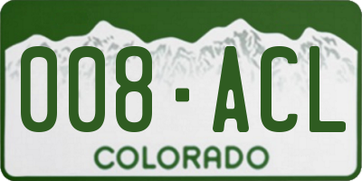 CO license plate 008ACL