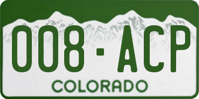 CO license plate 008ACP