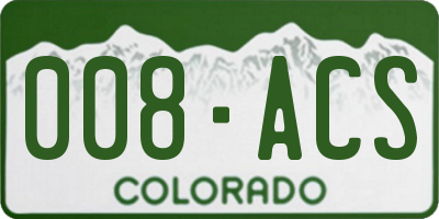 CO license plate 008ACS