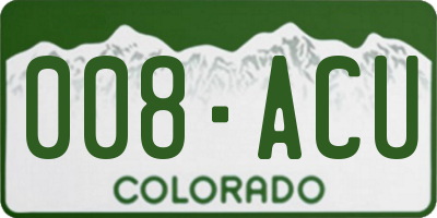CO license plate 008ACU