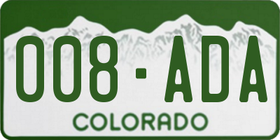 CO license plate 008ADA