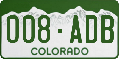 CO license plate 008ADB