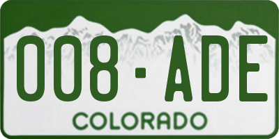 CO license plate 008ADE