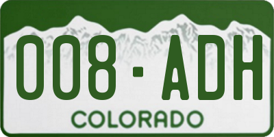CO license plate 008ADH