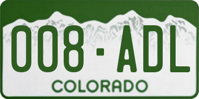 CO license plate 008ADL