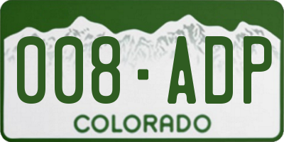 CO license plate 008ADP