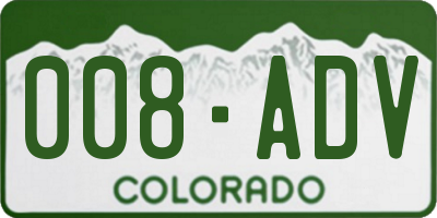 CO license plate 008ADV
