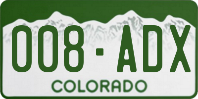 CO license plate 008ADX