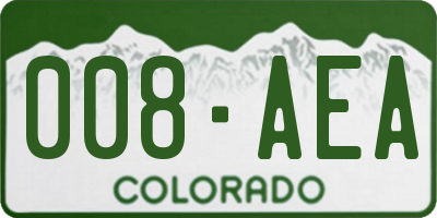 CO license plate 008AEA