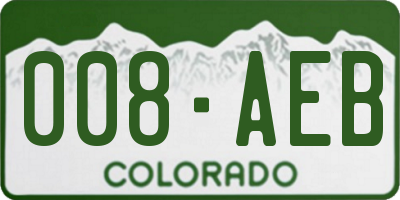 CO license plate 008AEB