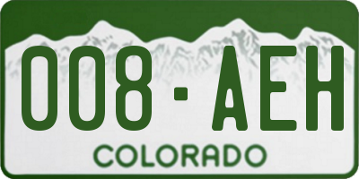 CO license plate 008AEH